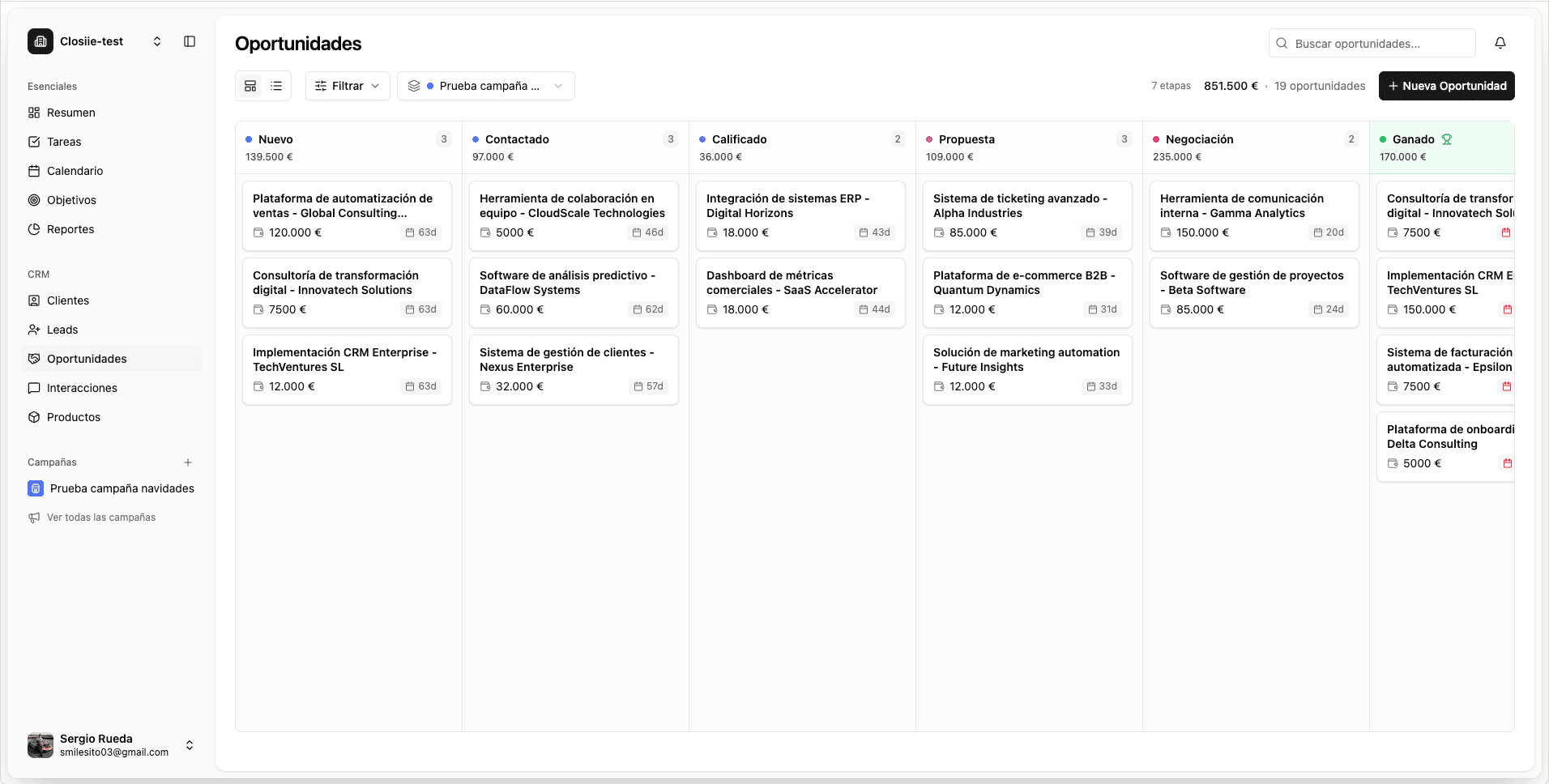 Closiie Controla cada oportunidad